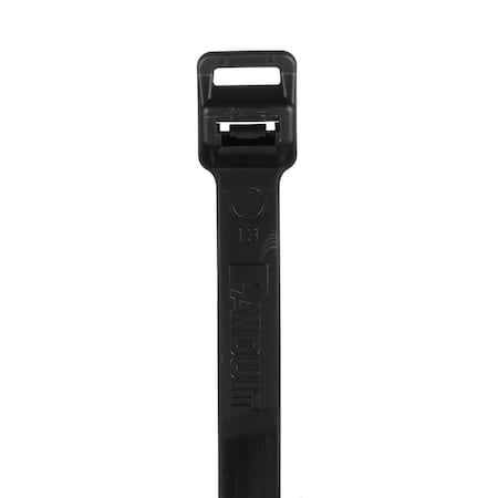 Panduit Cable Tie, 28-1/2 in L, 8 in Max Bundle Dia., Black, Nylon 6/6, 250 lb Strength, 100 PK PLT8EH-C0